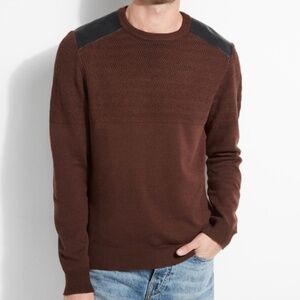 New GUESS Liam Herringbone Contrast Sweater SZ M